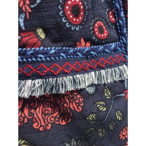 Loft Womens Embroidered Tapestry Jacket Size 0 XS Gypsy Strawberry Fairy Garden - Picture 8 of 12